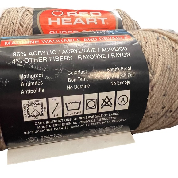 Lot Of 2 Yarn Skeins Variegated Colors New Buff Fleck #4334 12 Oz Beige Neutral - Picture 4 of 7